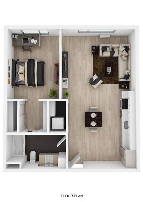 1 Bedroom D Floor Plan
